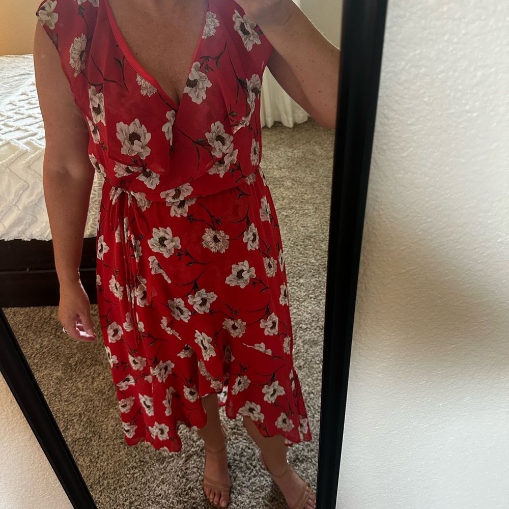 Red Floral light weight dress